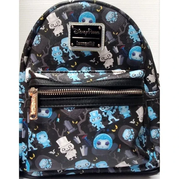 Loungefly Disney Parks Haunted Mansion Black and Blue Backpack. NWT Disney Loungefly Haunted Mansion Ghost Host Mini Backpack | eBay main image 4